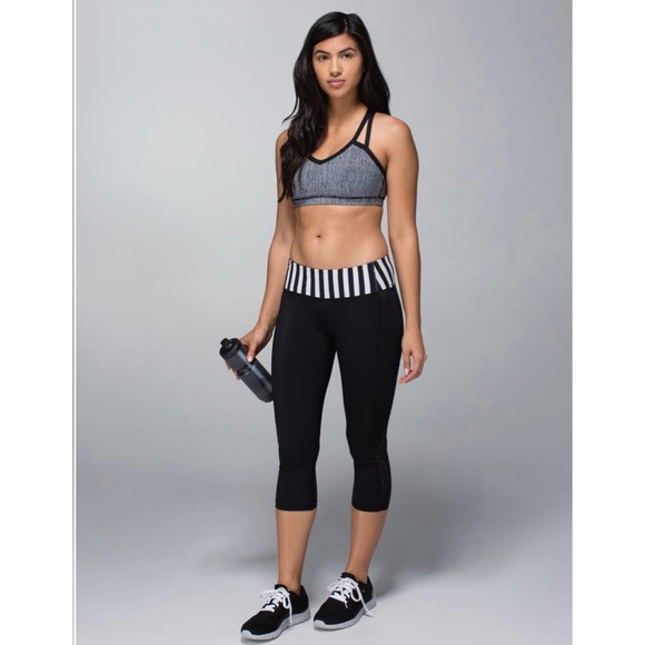 lululemon athletica Pants - Lululemon Water Bound Crop Black / Apex Stripe